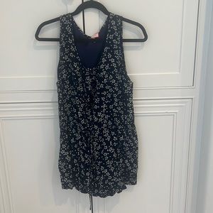 Navy and white floral jumper shorts